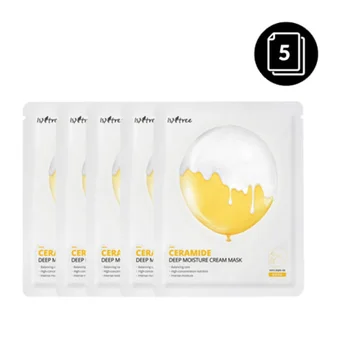 

Isntree Ceramide Deep Moisture Cream Mask 27g 5pcs Moisturizer Brighten Face Mask Nutritious Repair Extract Hydrating Face Mask
