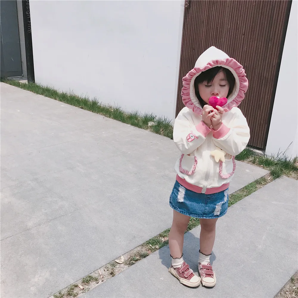 Tonytaobaby/Новая Осенняя детская одежда для маленьких девочек пальто с капюшоном куртки для девочек Одежда для маленьких девочек пальто для девочек
