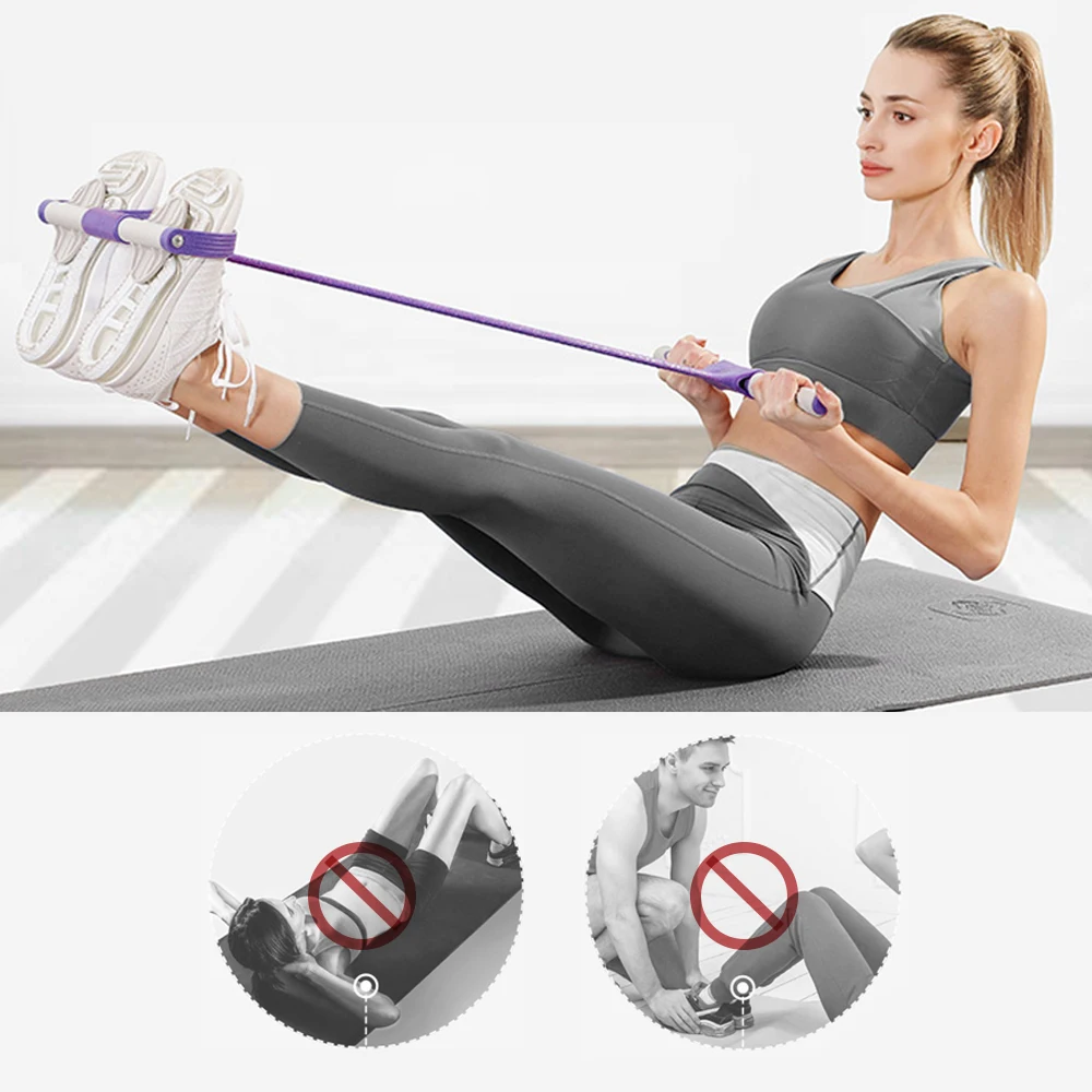 

Pull Rope 4 Tube Resistance Bands Latex Pedal Exerciser Sit-Up Pull Rope Expander Elastic Bands Yoga Equipment Pilates Workout