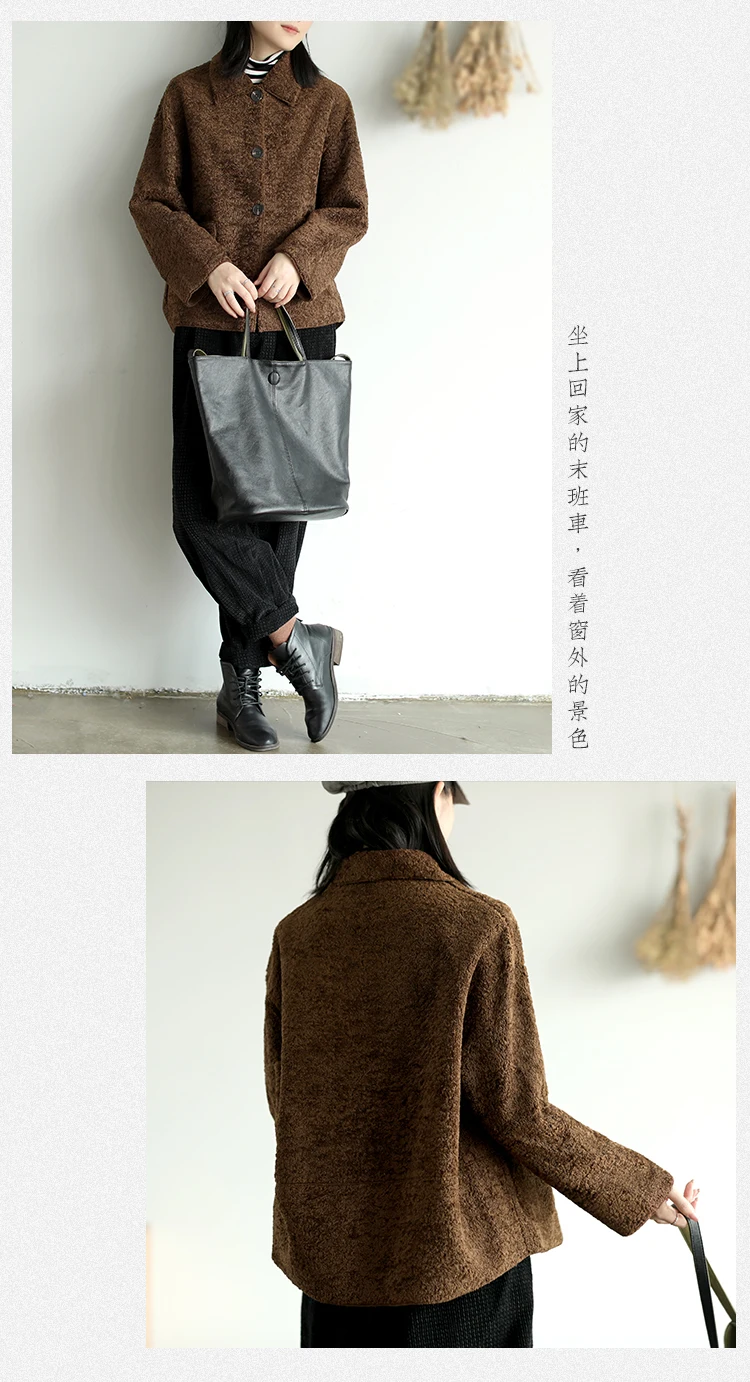 Autumn Winter Jackets Women Fashion Loose Blended Coat New Ladies Cardigan Tops Pocket Long-sleeved Mori Girl Jackets