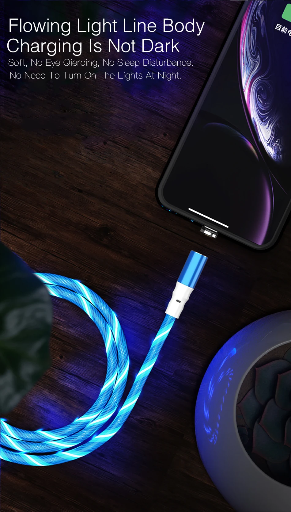 JUSFYU 1 м 2 м Магнитный светодиодный кабель Micro usb type C Магнитный usb кабель для зарядки для iPhone X 7 8 XS Max XR huawei samsung xiaomi LG