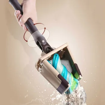 

Microfiber Floor Mop with Reusable Handle Mop Cloth Hand Free Wash Flat Mop Manual Extrusion Household Cleaning Tools