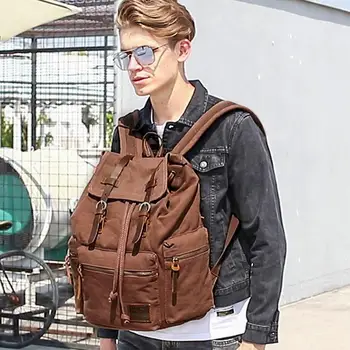 

Men'S Travel Bags Men'S Backpack School Bag Outdoor Student AUGUR Waterproof Camping Vintage Popular Rucksack Shoulder Bags