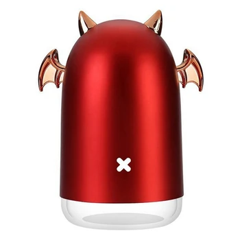 

2 Pcs 230Ml Ultrasonic Air Humidifier Little Devil USB Aroma Essential Oil Diffuser - Red & Black