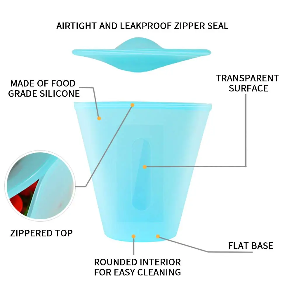 Дропшиппинг 3 шт/8 шт многоразовый силиконовый мешок для еды Ziplock wrap сумки контейнеры для хранения набор упаковка фруктов кухонный Органайзер