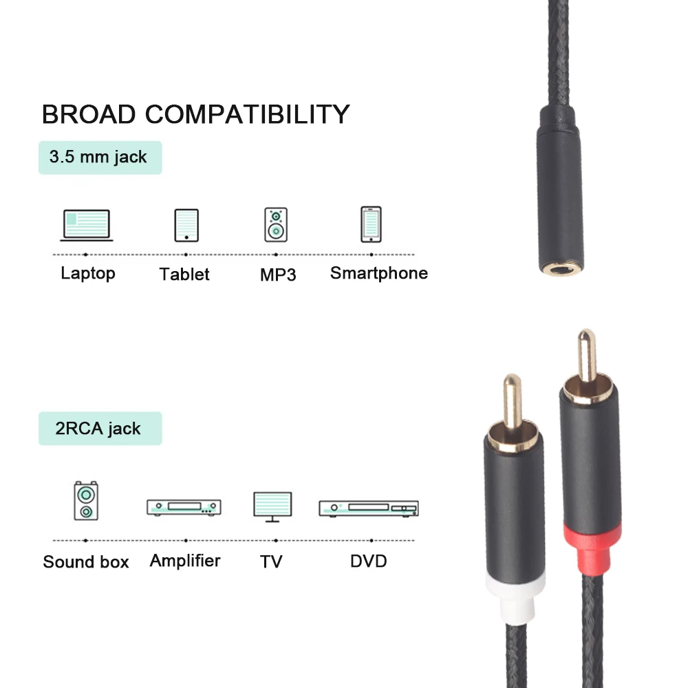 RCA кабель 2 папа мама 3 5 мм Джек адаптер аудио Aux для IPhone Edifer домашний кинотеатр DVD VCD