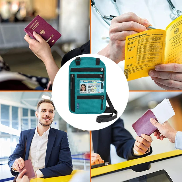 Держатель для паспорта, дорожный шейный кошелек с RFID-блокировкой, Обложка для паспорта, держатель для документов, органайзер для карт, мобильный телефон Bag 5