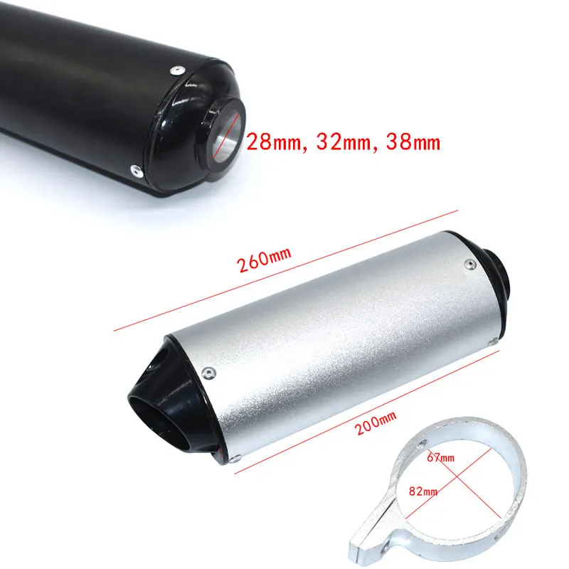 28mm 32mm 38mm Motorcycle Exhaust Muffler Pipe for 140cc 125cc 150cc 160cc Dirt Pit Bike ATV For Honda For Kawasaki