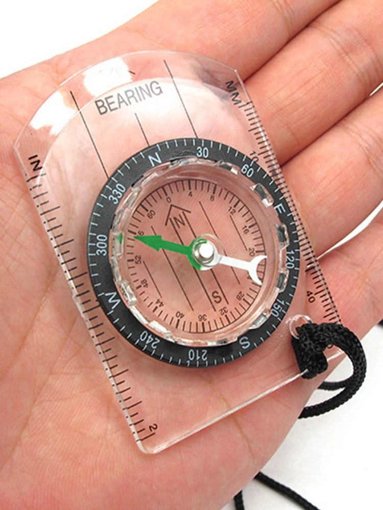 Description Picture 6 of itemOutdoor Mini Compass with Straight Rulers MM/INCH Hiking Map Scale Ruler Lanyard Camping Accessories