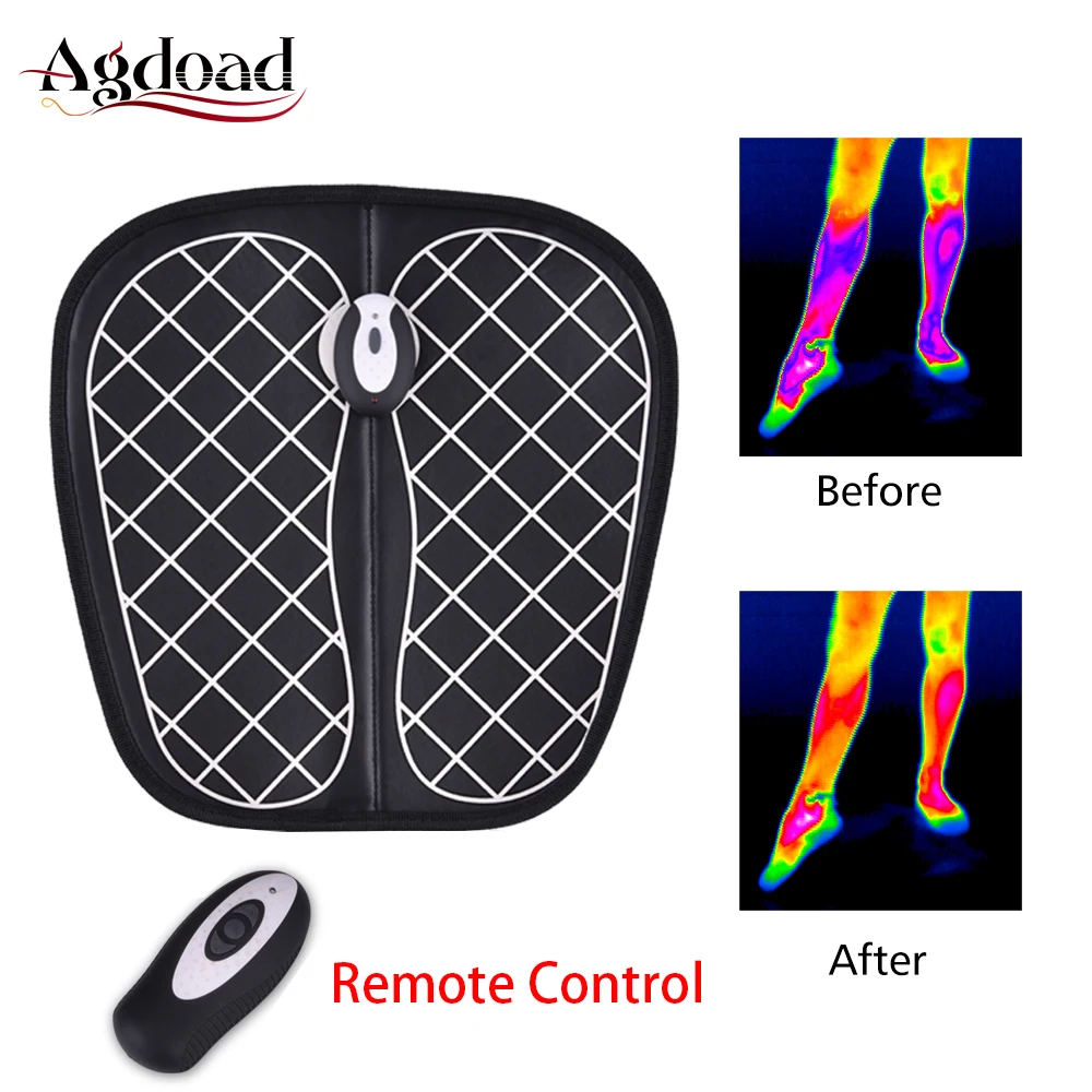

New Wireless Remote Control Acupuncture Foot Massager ABS Physiotherapy Electric Foot Massage USB Charging EMS Muscle Stimulator