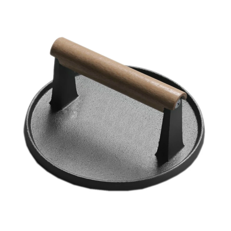 Round BBQ Tool Cast Iron Steak Plate Meat Press Board Barbecue Pressure Plate