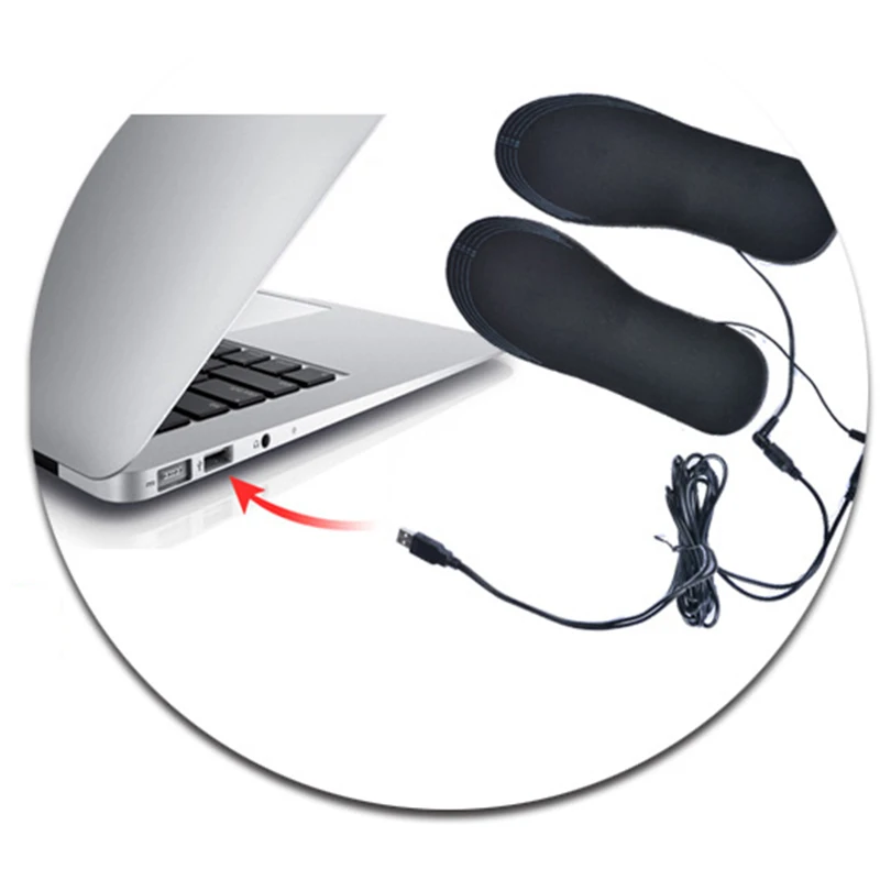 1 пара USB стельки с подогревом, с питанием от сети, с электрическим подогревом, Зимние Стельки для ног, для кемпинга, пеших прогулок