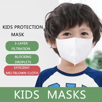 

10pcs 3-layer Child Masks 3D Protective Anti Pollution Mask Kids Disposable Face Mask White For Dust Protection For Children