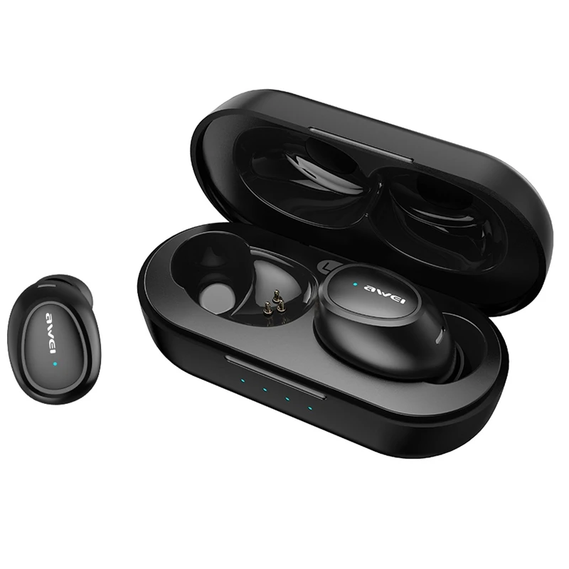 Наушники-вкладыши Awei T6 наушники-вкладыши TWS True Беспроводной зарядки bluetooth 5,0 наушники HiFi стерео наушники вкладыши спортивные двусторонние звонки Водонепроницаемый