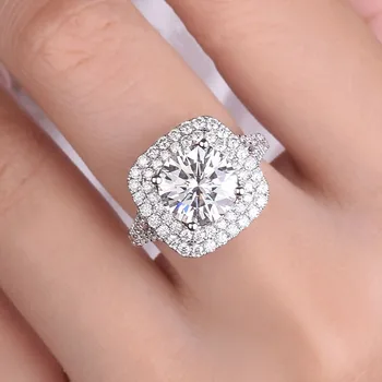 

100% 14K Gold ring 3ct D color VVS Moissanite Diamond Ring Wedding ring With national certificate