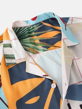 رجل قمصان هاواي و السراويل الاستوائية السلاحف ليف طباعة شاطئ قصير الأكمام السباحة عطلة وتتسابق مجموعات قطعتين بحر 3