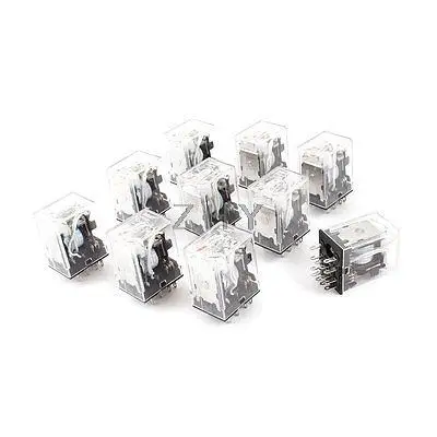 

HH54PL AC 110/120V Coil 14-Pin 4PDT Red LED Indicator Light Power Relay 10 Pcs