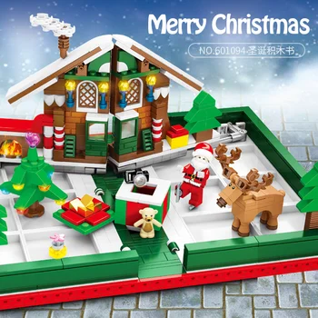 

2019 Blocks New Christmas Book Sets Santa 3D House Model Building Blocks Creator Christmas Gift Bricks Toys