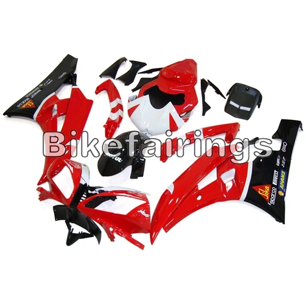 ABS пластик полный комплект обтекателя Для Yamaha YZF 600 R6 2006 2007 YZF R6 YZF R6 впрыск электронный атомайзер красный с черными понижающими