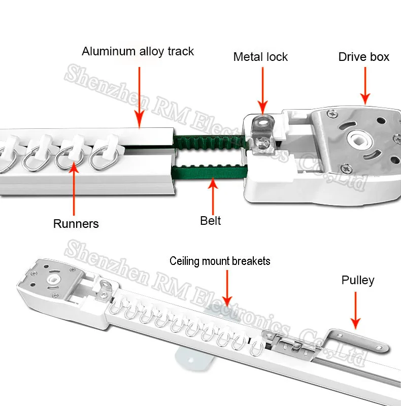 4 м электрический занавес трек для Xiaomi B1 занавес мотор для настраиваемой установки потолка, центр открытия Супер Довольно штора рельса