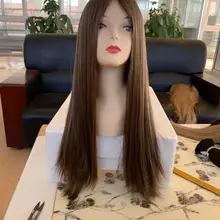 Tsingtaowigs изготовленные на заказ европейские натуральные волосы необработанные волосы 24 дюйма прямой еврейский парик Лучшие парики