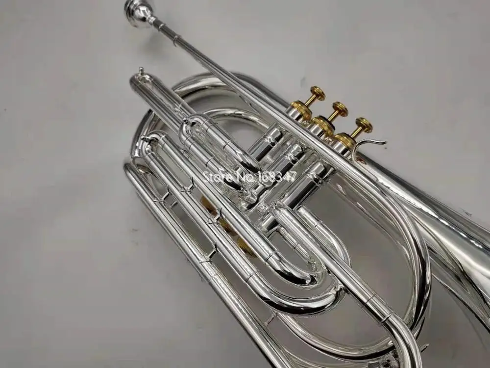 High Quality MARGEWATE Marching Baritone Bb Tune Sliver Plated Professional Musical Instrument With Case
