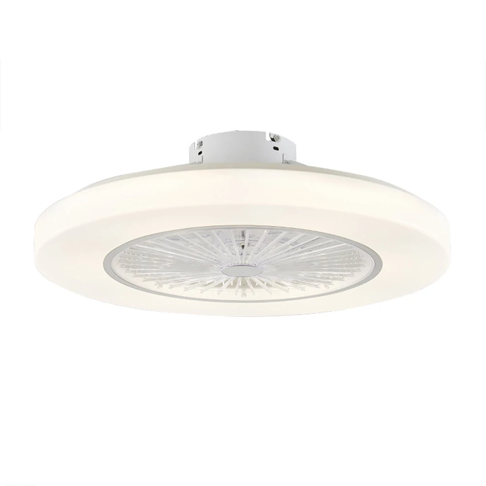 white 220V Светодиодный светильник для потолочных вентиляторов с дистанционным управлением и затемнением, невидимые листья, 58 см, современный светильник для украшения дома, приложение для управления - Цвет лезвия: white 220V