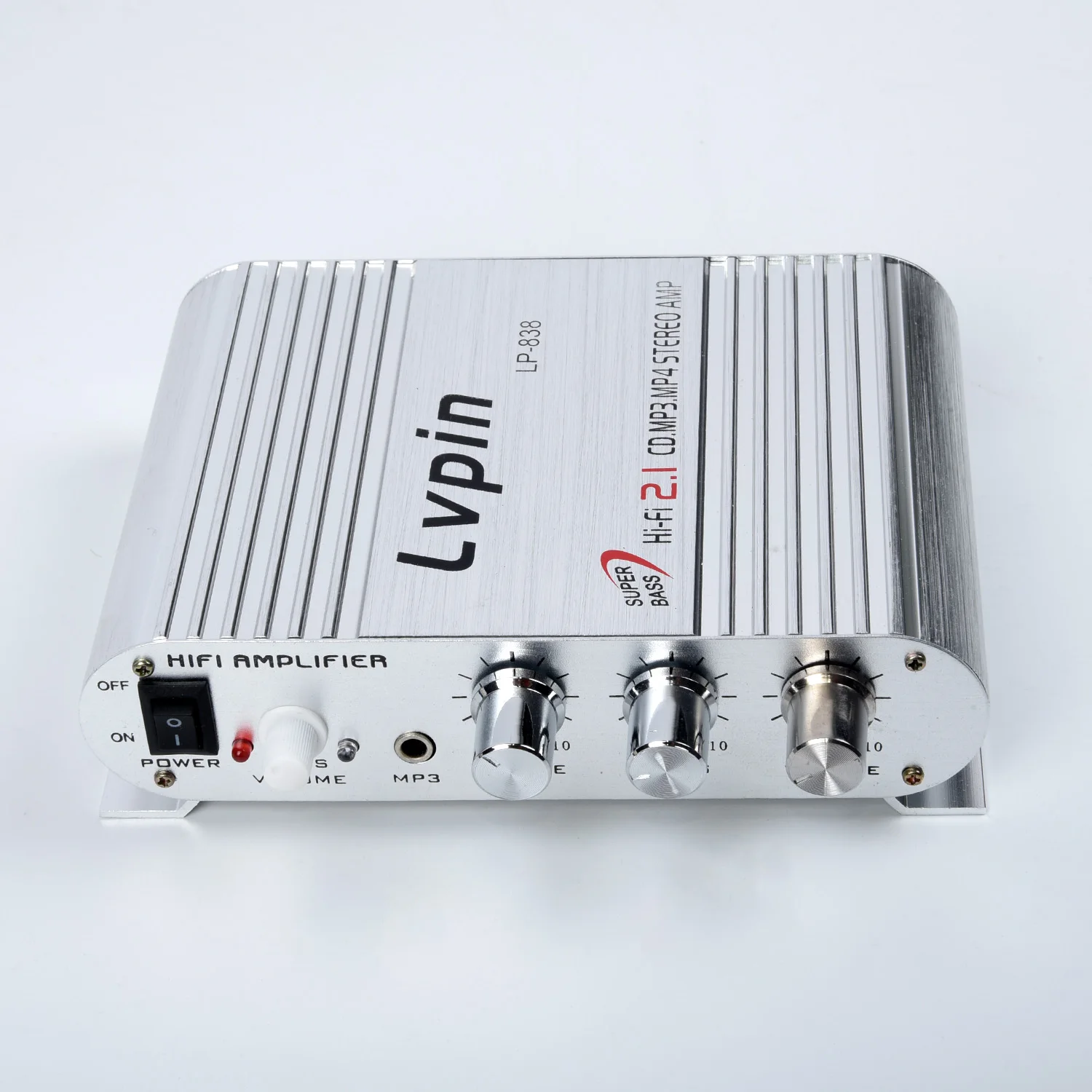 Hi-Fi усилитель аудио усилитель радио 12 В DC/AC мощность 47K 2,1 канальный Mp4 IPod CD плеер стерео