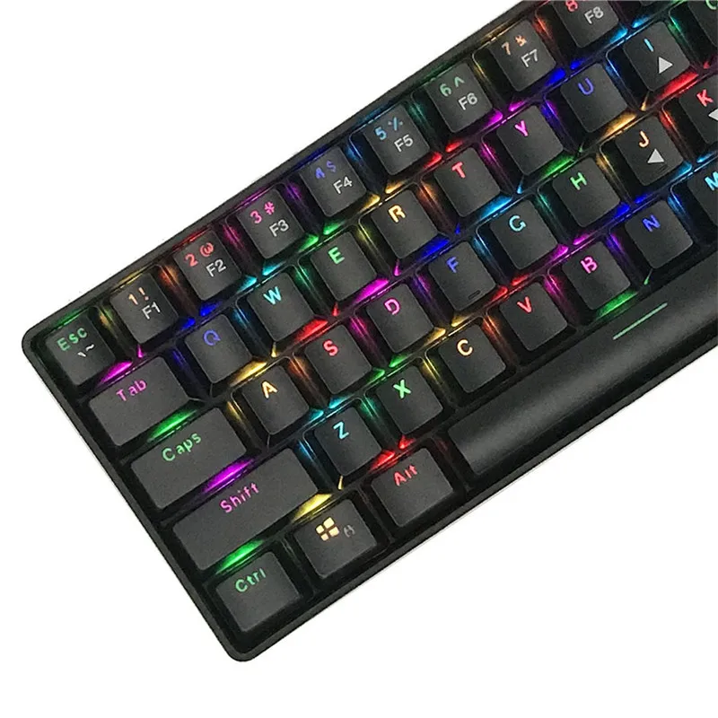 Dual Mode 61 Key Mechanical Keyboard 2.4G Wireless RGB Full Color Backlit Gaming Blue Switch For PC Laptop Computer