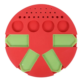 

1pcs Diamond Painting Tray with 4 Plates Round DIY Silicone Art Craft Accessories Tray Organizer Tools Holder for Kids Adults