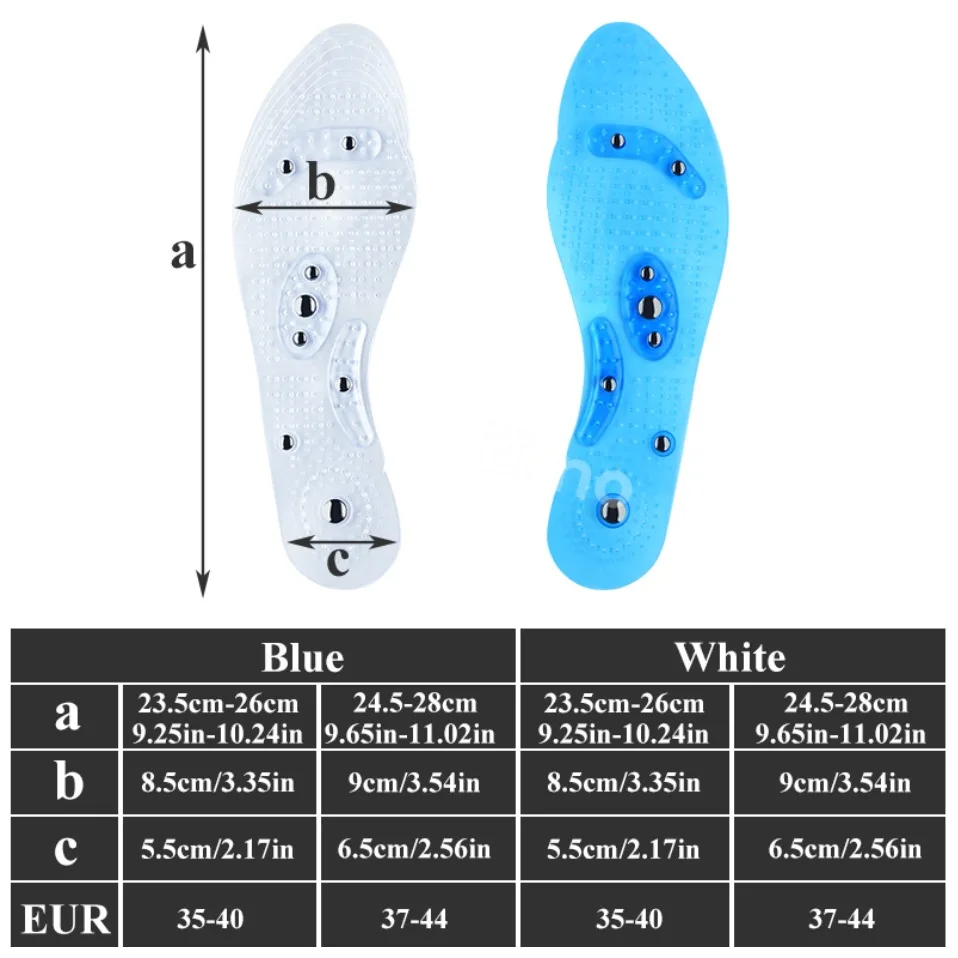 Soumit для мужчин женщин Магнитная терапия массаж стельки потеря веса Акупрессура способствовать циркуляции крови прозрачный обуви подошв