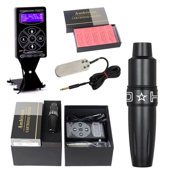 

High-end Professional Tattoo Kit Tattoo Rotating Pen Set Permanent Makeup Box Needle Tattoo power HP-2 Tattoo Body Art