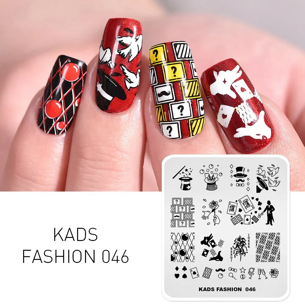 Fashion 046 KADS пластина для стемпинга для нейл-арта 63 дизайна модная серия маникюрные штамповочные пластины шаблон изображения ногтей штамп пластина шаблон для печати - Цвет: Fashion 046