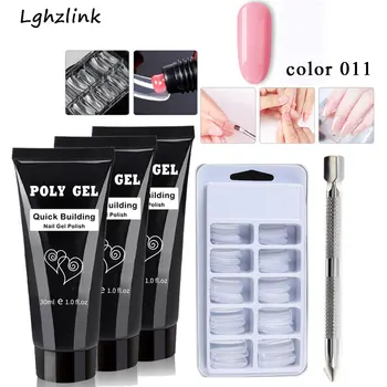 

Beateal Semi-permanent UV Varnish Polygel Set of Gel For Nail Extension 6Color Nail Art Kit Poly Gel Nail Polish Acrylic Gellak
