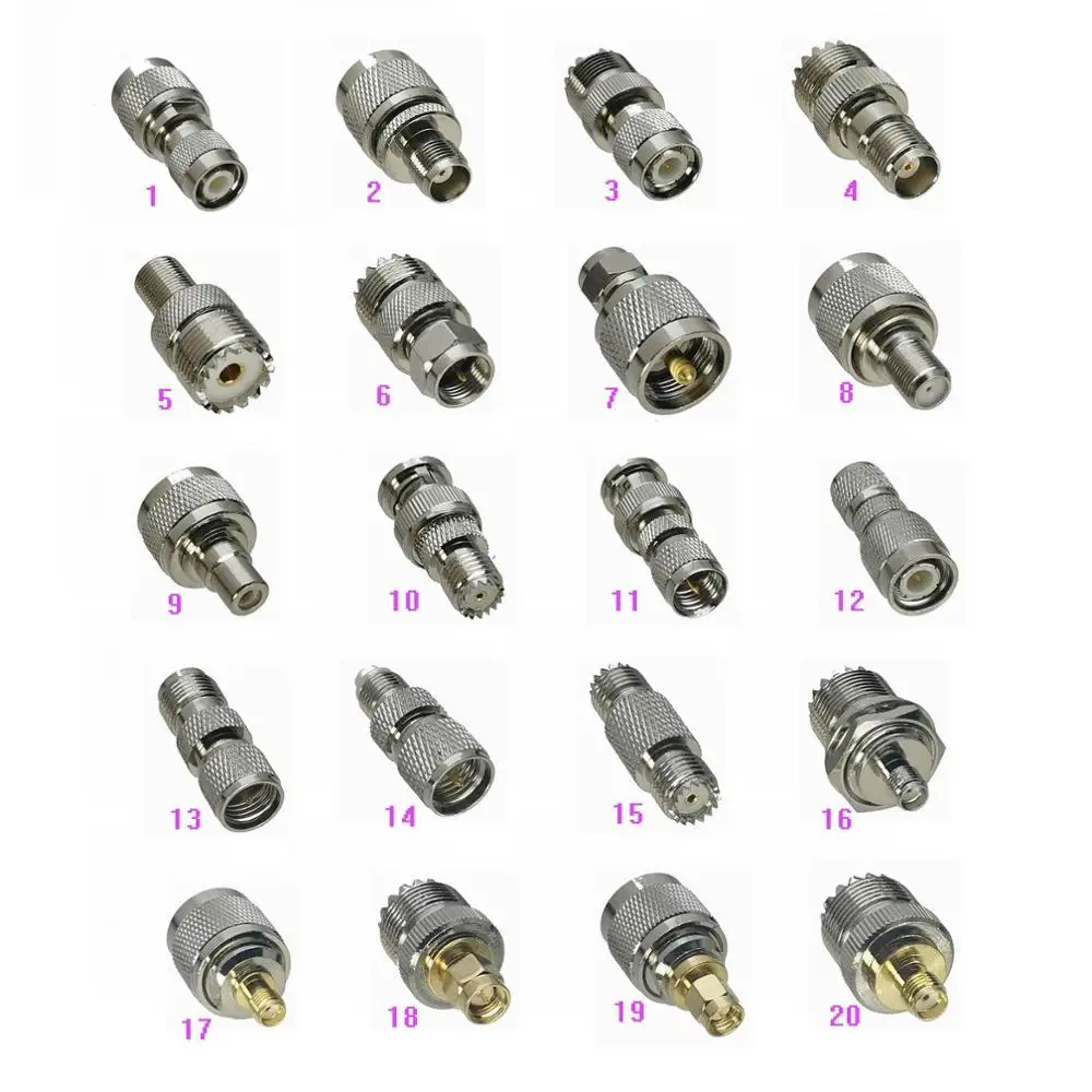 1pce адаптер UHF PL259 SO239 / Mini к TNC F TV RCA BNC /SMA/FME штекер и гнездо RF коаксиальный