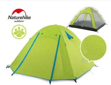 NatureHike для 2-4 человек палатка серии P Классическая палатка 210T ткань хорошая Водонепроницаемая непромокаемая трехсезонная походные палатки - Цвет: Зеленый