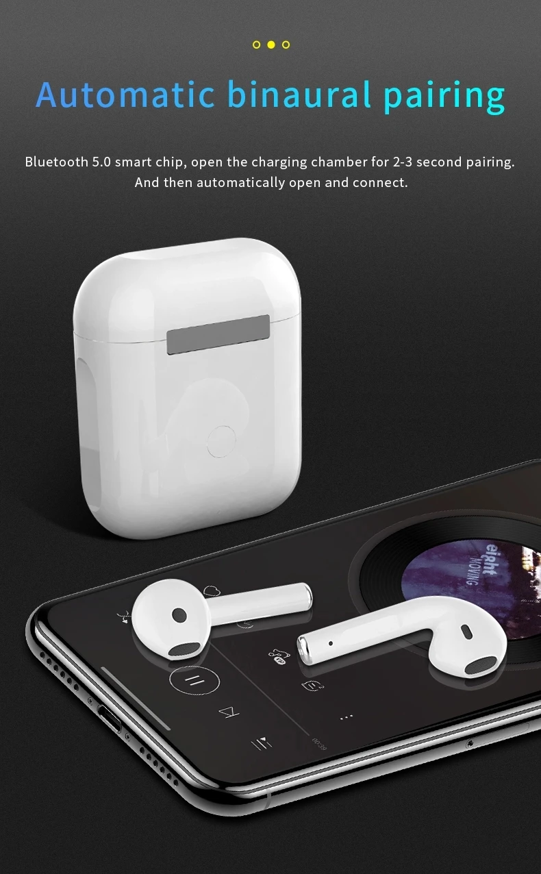 Tws wireless headset bluetooth 5.0 sport headphones with microphone best for i7s i12 i9s for xiaomi huawei android