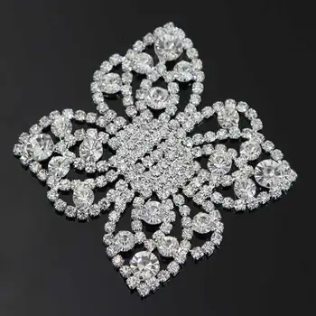 

20Pcs Silver Golden Crystal Rhinestone Trimming,Handmade Rhinestone Applique Bridal Patches