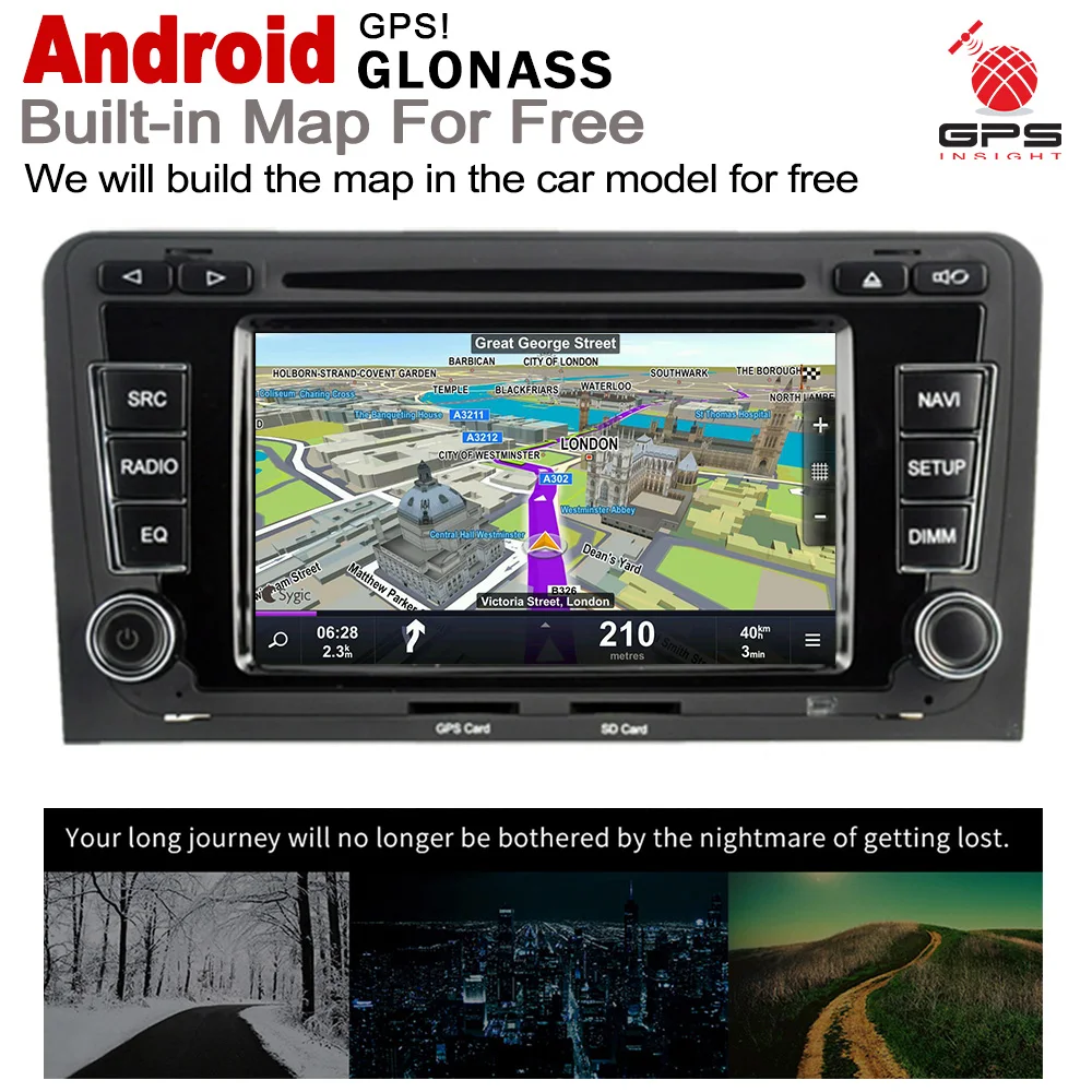 Автомагнитола на Android с GPS мультимедийный плеер для Audi A3 S3 8P 2003 2004 2005 2006 2007 2008 2009 2010