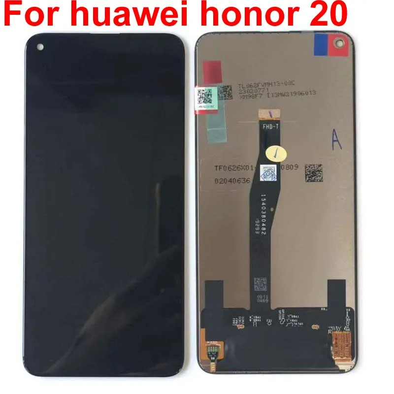 Тестовый черный 6,26 ''для huawei honor 20 honor 20 honor 20S YAL-L21 ЖК-дисплей кодирующий преобразователь сенсорного экрана в сборе запчасти
