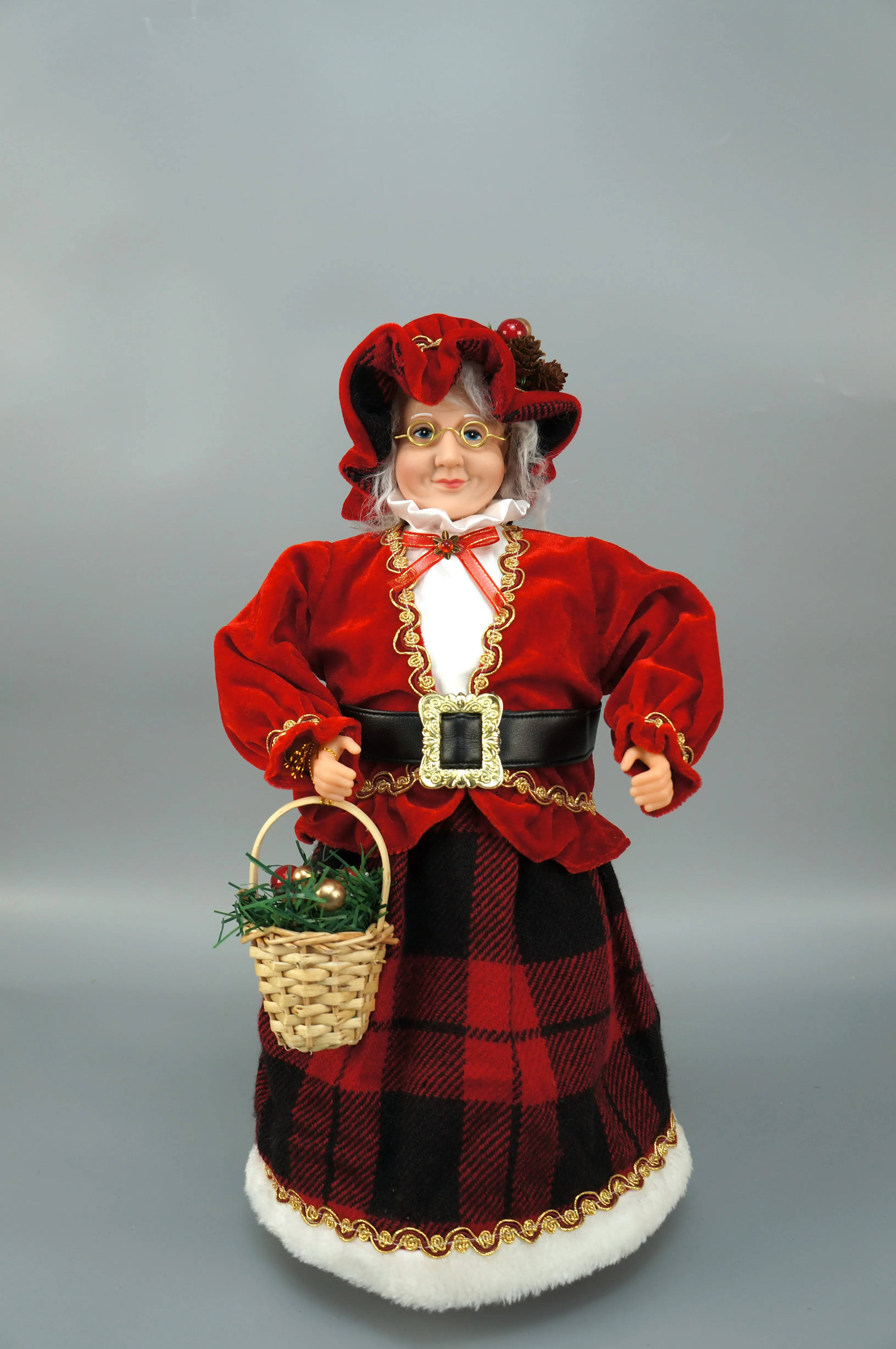 Новое поступление красная бархатная декоративная корзина для очков миссис Мороз