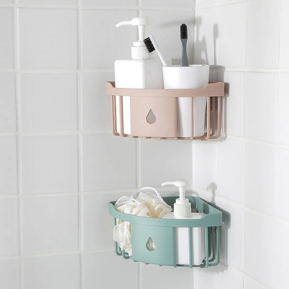 Пластиковый держатель Muur opkneoping Driehoek Rek Badkamer Keuken настенный держатель для телефона Органайзер Afvoer Douche Plank Badkamer аксессуары