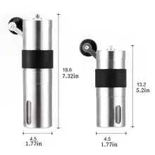 Портативный измельчитель кофейных зерен из нержавеющей стали Портативный измельчитель из нержавеющей стали домашний встряхиватель ручной измельчитель кофейных зерен