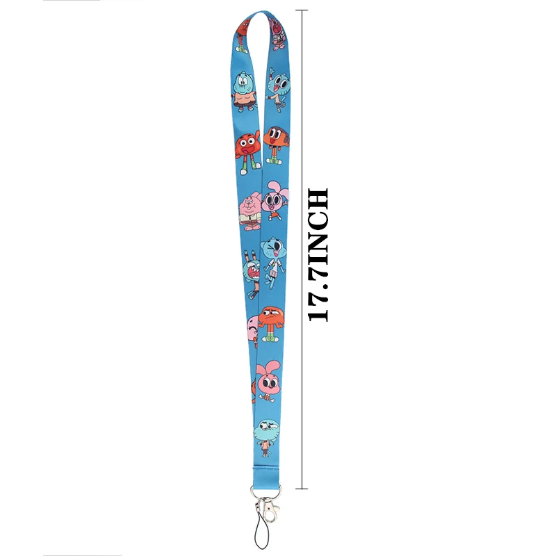 P4023 Dongmanli удивительный мир Gumball Lanyards держатель удостоверения личности Брелок ID карта Пропуск Тренажерный зал мобильный бейдж держатель ключа