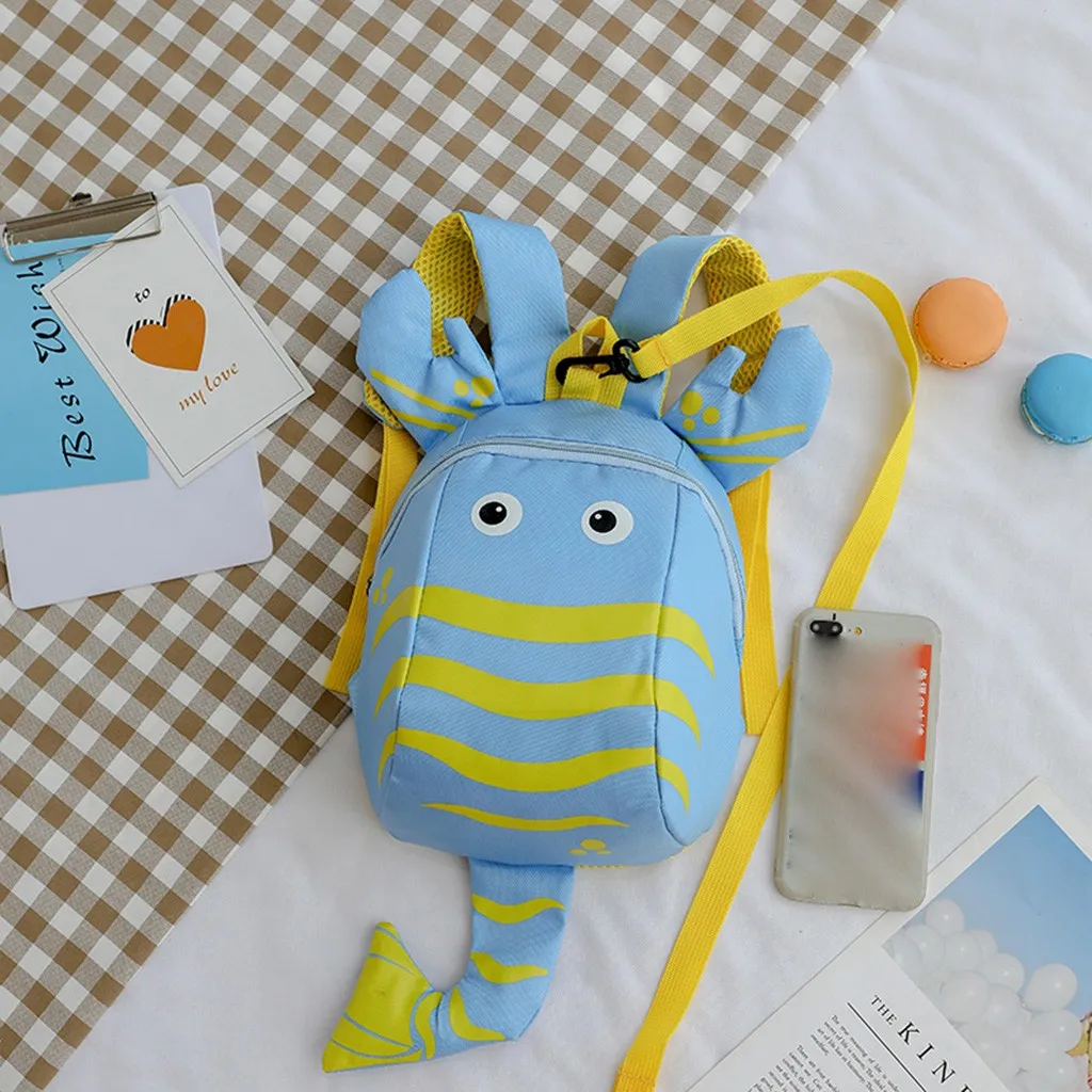 Children Kids Boys Girls Fashion Cute Cartoon 3D Lobster Anti-lost Backpack Bags Handbags Kids Backpack dropshipping Z905