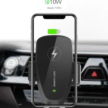 X7 10 ワット車のワイヤレス充電器スマートフォン磁気急速充電器チーワイヤレス充電器赤外線自動電話ホルダー