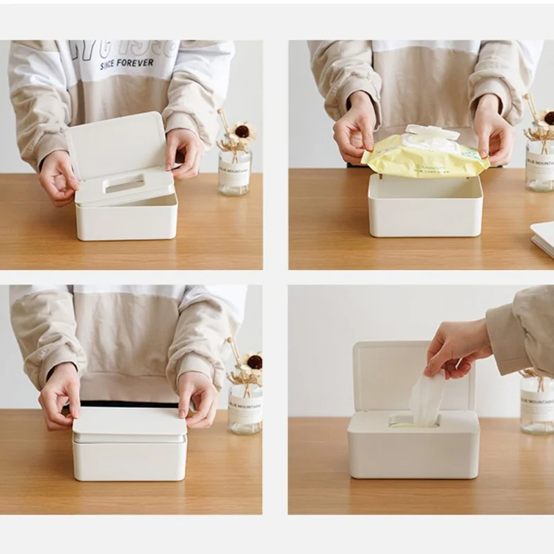 Wet Tissue Storage Box Seal Baby Wipes Tissue Box With Lid Kitchen Household Storage Supplies Home Accessories For Desktop