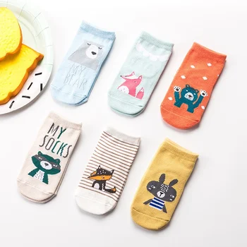 

Baby Spring Autumn Cute Cartoon Animal Printed Cotton Socks for Girls Boys Toddler Anti-Slip Floor Socks For 0-4T
