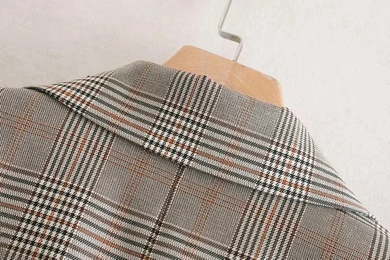 Осень и зима стиль Европа и Америка INS AliExpress женское платье ретро клетчатый пиджак двубортный костюм