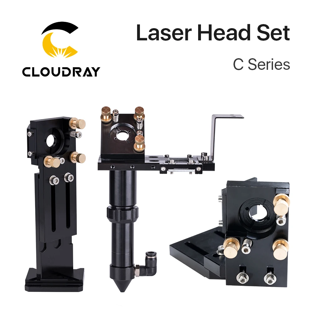 Cloudray CO2 Laser Head Set Lens D18 FL38.1 D20FL50.8/63.5/101.6mm Integrative Mount Dia25 Mirror for Laser Cutting Machine